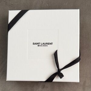 Small Saint Laurent White Gift Box with Black Ribbon